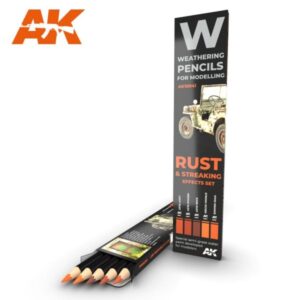 AK Interactive AK10041 Weathering Pencils Rust & Streaking: Effects Set