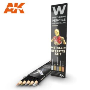 AK Interactive AK10046 Weathering Pencils Metallics: Effect Set