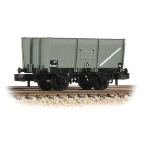 Graham Farish 377-450C 16T Steel Slope-Sided Mineral Wagon Riveted Side Door BR Grey Early