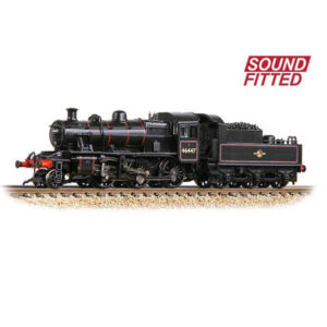 Graham Farish 372-628ASF LMS Ivatt 2MT 46447 BR Black with Late Crest DCC Sound Fitted