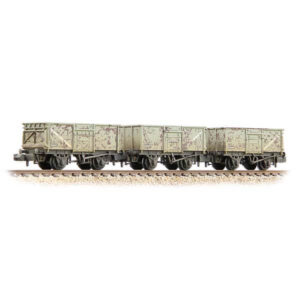 Graham Farish 377-235B 16T Steel Mineral Wagon with Top Flap Doors 3 Pack BR Grey Weathered