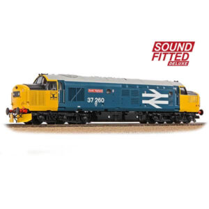 Bachmann 35-309SFX Class 37/0 Centre Headcode 37260 ‘Radio Highland’ BR Blue Large Logo DCC Sound Fitted with Working Fans