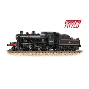 Graham Farish 372-628BSF LMS Ivatt 2MT 46464 BR Black with Late Crest DCC Sound Fitted
