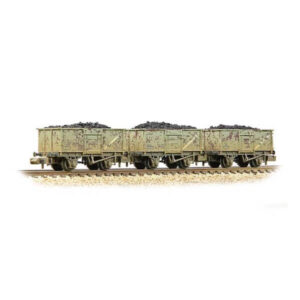 Graham Farish 377-235C 16T Steel Mineral Wagon with Top Flap Doors 3 Wagon Pack BR Grey Weathered